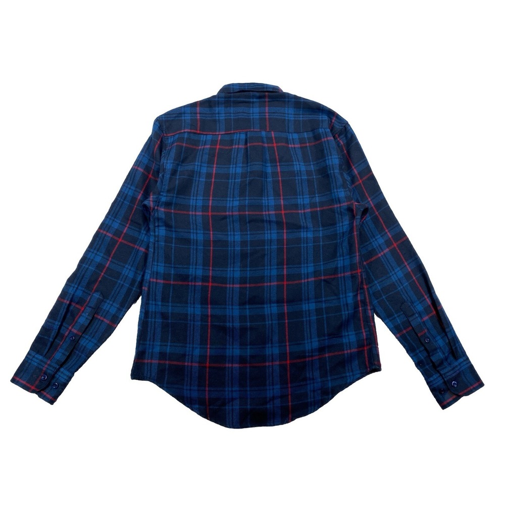 RSVLTS The Roosevelts Flannel Shirt Men's Small Navy Blue Plaid Long Sleeve - Picture 2 of 5
